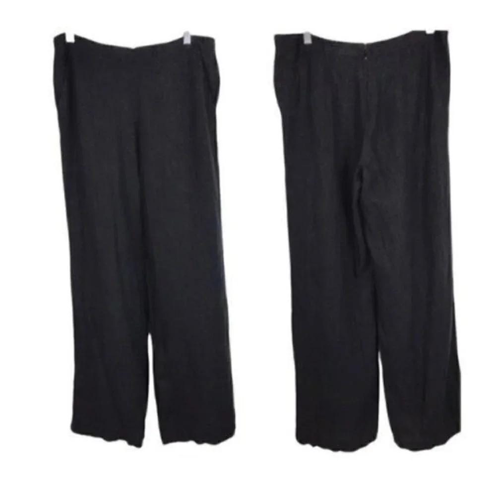 CABI 100% linen wide leg trousers sz 8 style #335